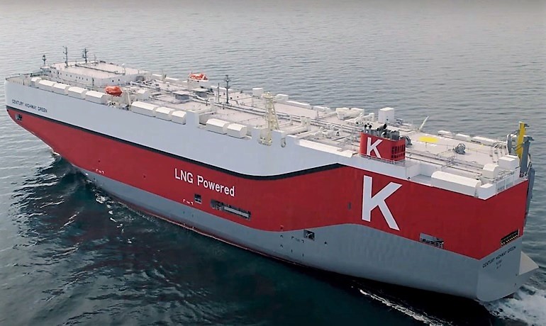 CENTURY HIGHWAY GREEN is the first LNG-powered PCTC in the K Line fleet. © K Line CENTURY HIGHWAY GREEN is the first LNG-powered PCTC in the K Line fleet. © K Line