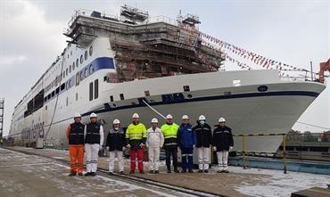 The LNG-powered SALAMANCA is one of three Stena E-Flexers adapted for Brittany Ferries service. © CMI Jinling Weihai Shipyard The LNG-powered SALAMANCA is one of three Stena E-Flexers adapted for Brittany Ferries service. © CMI Jinling Weihai Shipyard