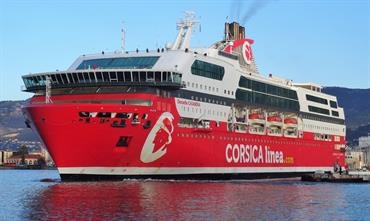 DANIELLE CASANOVA has not yet been affected by the strike initiated by employees of La Méridionale. The ferry is seen here in Toulon on 11 January. © Jean-Pierre Fabre