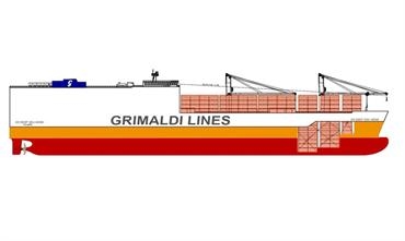 The G5s will have a much bigger container capacity than the G4s built by HMD in 2014-15. © Grimaldi Group The G5s will have a much bigger container capacity than the G4s built by HMD in 2014-15. © Grimaldi Group