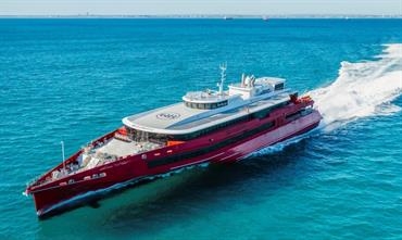 Austal Australia's 83m trimaran QUEEN BEETLE was designed in-house. © Austal