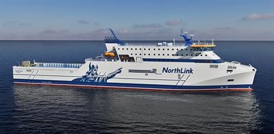 Rendering of NorthLinks new freight-flex RoPax newbuildings © naValue 