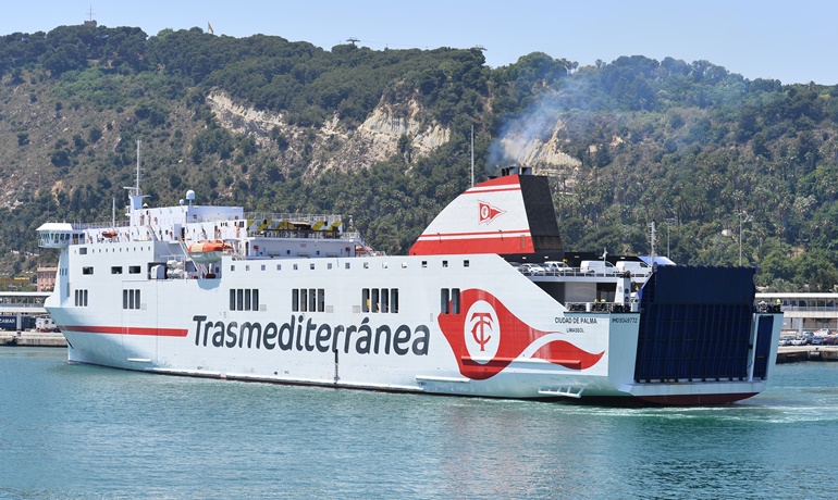 The Visentini Class CIUDAD DE PALMA is one of five ro-pax ferries to be taken over by the Grimaldi Group. © Marc Ottini