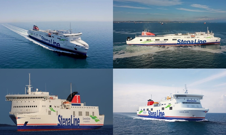 Clockwise from top left: STENA BALTICA, STENA SCANDICA, STENA LIVIA and STENA FLAVIA will all be outfitted with Yara Marine's shore power solution. Clockwise from top left: STENA BALTICA, STENA SCANDICA, STENA LIVIA and STENA FLAVIA will all be outfitted with Yara Marine's shore power solution.