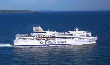 PONT-AVEN (illustrated) and ARMORIQUE will be the first ships to display the new logo and lettering © Brittany Ferries
