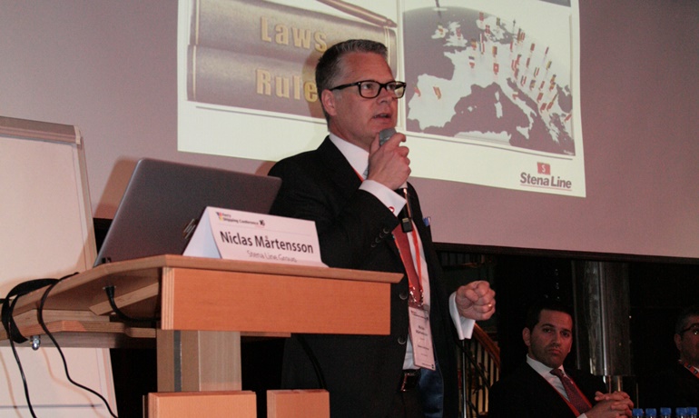 Niclas Mårtensson speaking at the Ferry Shipping Conference Niclas Mårtensson speaking at the Ferry Shipping Conference