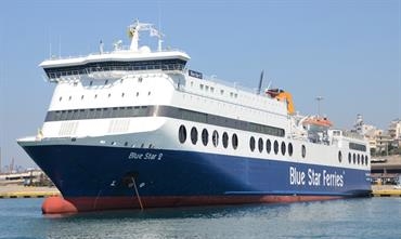 BLUE STAR 2 will make a daily return trip, temporarily replacing EL. VENIZELOS and BLUE GALAXY © Philippe Holthof