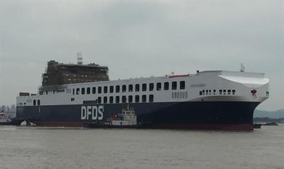 Yard number 408 has adopted the DFDS livery © DFDS