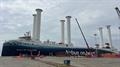 The installation of rotor sails on SPIRIT OF TOULOUSE has now been completed. © LD Lines The installation of rotor sails on SPIRIT OF TOULOUSE has now been completed. © LD Lines