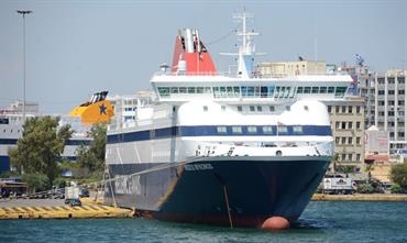 Not many ro-pax ferries have been built in Greece - NISSOS MYKONOS is one of them. - © Philippe Holthof Not many ro-pax ferries have been built in Greece - NISSOS MYKONOS is one of them. - © Philippe Holthof
