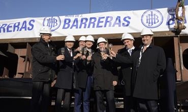 Cheers on the keel laying of Ritz-Carlton Yacht Collection's inaugural vessel © Hijos De J. Barreras Shipyard