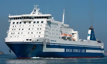 EUROPALINK was first introduced for Minoan Grimaldi Lines when transferred to the Med in late 2012 © Frank Lose EUROPALINK was first introduced for Minoan Grimaldi Lines when transferred to the Med in late 2012 © Frank Lose