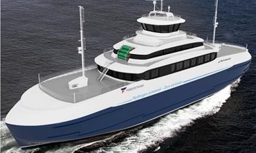 Fiskerstrand Verft, in conjunction with Multi Maritime and other suppliers, has already developed an H2 retrofit of an existing double-ender. © Fiskerstrand Verft Fiskerstrand Verft, in conjunction with Multi Maritime and other suppliers, has already developed an H2 retrofit of an existing double-ender. © Fiskerstrand Verft
