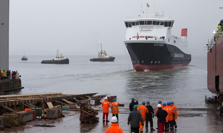 GLEN SANNOX when launched 21 November 2017 © Mark Gibson