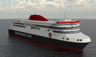 Artist's impression of the newbuild for Isle of Man services, the specifications of which have not been finalised yet. © Isle of Man Steam Packet Company