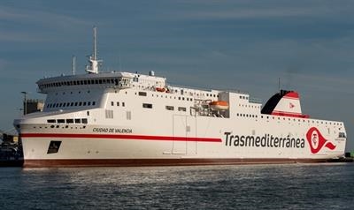 CIUDAD DE VALENCIA will be time-chartered by Armas-Trasmediterránea with a Visentini deck and engine crew. © Frank Lose
