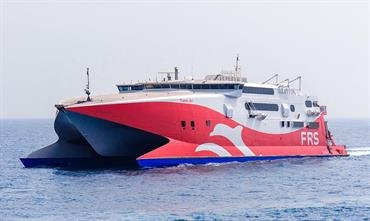 The Incat 86m wave piercing catamaran TARIFA JET will connect Mallorca with Menorca. © FRS