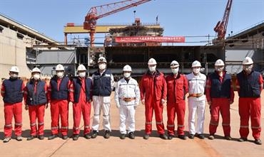 SALAMANCA will be the first of two LNG-powered E-Flexers for Brittany Ferries service. © CMI Jinling Weihai Shipyard SALAMANCA will be the first of two LNG-powered E-Flexers for Brittany Ferries service. © CMI Jinling Weihai Shipyard