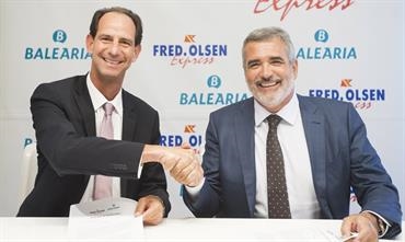 Fred. Olsen Express and Baleària to join forces: Andrés Marín on the left and Adolfo Utor on the right © Baleària Fred. Olsen Express and Baleària to join forces: Andrés Marín on the left and Adolfo Utor on the right © Baleària