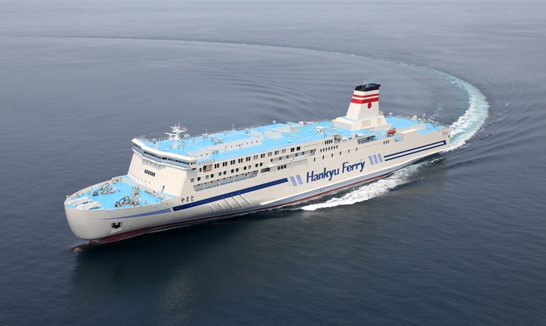 YAMATO joins sister ship SETTSU on the Kitakyushu (Shinmoji)-Kobe route. © Hankyu Ferry YAMATO joins sister ship SETTSU on the Kitakyushu (Shinmoji)-Kobe route. © Hankyu Ferry