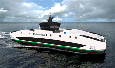 The new Ryfylke ferry will have the largest battery pack ever installed on a ferry of this size. © LMG Marin