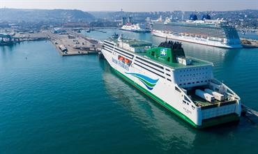 Irish Ferries' Dublin-Cherbourg service, operated by W.B. YEATS, and Stena Line's Rosslare-Cherbourg service, operated by STENA HORIZON, are regarded as critical routes by the Irish government. © George Giannakis Irish Ferries' Dublin-Cherbourg service, operated by W.B. YEATS, and Stena Line's Rosslare-Cherbourg service, operated by STENA HORIZON, are regarded as critical routes by the Irish government. © George Giannakis
