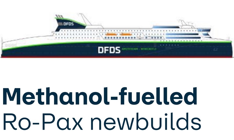 DFDS concept for two new methanol powered ro-paxes for the Amsterdam - Newcastle route DFDS concept for two new methanol powered ro-paxes for the Amsterdam - Newcastle route