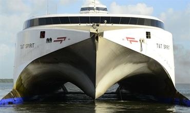 Incat 060, T&T SPIRIT, is one of the vessels guaranteeing the inter-island service today © Incat Incat 060, T&T SPIRIT, is one of the vessels guaranteeing the inter-island service today © Incat