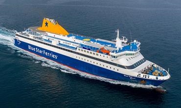 BLUE STAR MYCONOS now operates from Thessaloniki to the North Aegean and Cyclades. © George Giannakis BLUE STAR MYCONOS now operates from Thessaloniki to the North Aegean and Cyclades. © George Giannakis