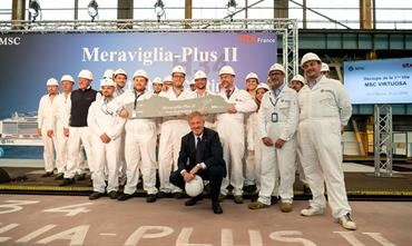 Steel cutting ceremony of MSC VIRTUOSA, the second Meraviglia-Plus ship © MSC Cruises