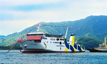 AMAPOLA SOYA seen immediately after being launched by Naikai Zosen’s Setoda shipyard on 27 September © Heart Land Ferry