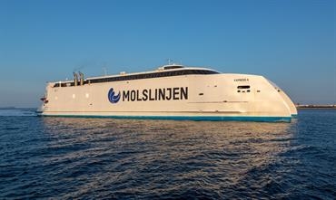 The 2019-built EXPRESS 4 is Moslinjen's most recent addition to the fleet. In October last year, Molslinjen ordered an Austal 115m ro-pax catamaran for its Bornholmslinjen division. © Marko Stampehl The 2019-built EXPRESS 4 is Moslinjen's most recent addition to the fleet. In October last year, Molslinjen ordered an Austal 115m ro-pax catamaran for its Bornholmslinjen division. © Marko Stampehl