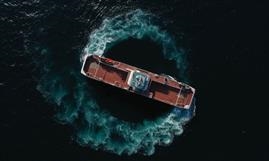 Aerial view of newbuilding no. 101 on sea trial. © Norwegian Ship Design Company Aerial view of newbuilding no. 101 on sea trial. © Norwegian Ship Design Company