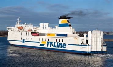 The 2,240-lanemetre and 400-passenger TOM SAWYER is one of two ro-paxes that will serve Klaipeda from Trelleborg © Marko Stampehl The 2,240-lanemetre and 400-passenger TOM SAWYER is one of two ro-paxes that will serve Klaipeda from Trelleborg © Marko Stampehl