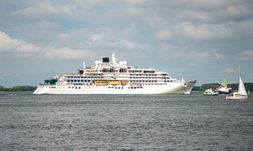 CRYSTAL ENDEAVOR left Stralsund in the afternoon of 10 July. © MV Werften