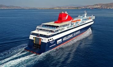Hellenic Seaways's NISSOS CHIOS will take up service as Blue Star Ferries' BLUE STAR CHIOS following her drydocking. © George Giannakis
