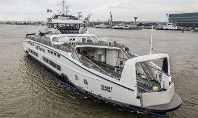 The third in a series of six Island Class ferries built by Damen Shipyards for BC Ferries has provisionally been named ISLAND 3 for its delivery voyage to British Columbia. © BC Ferries