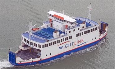 WIGHT SUN is one of three sister ships operating the Lymington-Yarmouth route. © Frank Lose