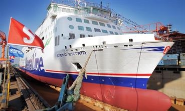 STENA ESTRID ready to be floated © Stena Line