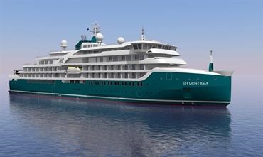 SH MINERVA will be the first expedition cruise ship to join resurrected Swan Hellenic. © Helsinki Shipyard