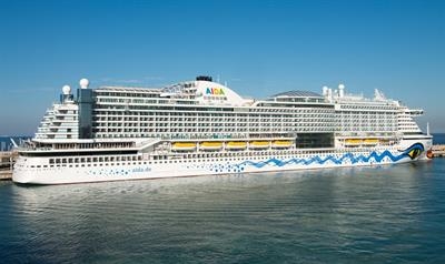 AIDAperla in Civitavecchia, one of the ports where she will switch to LNG when alongside © Frank Lose