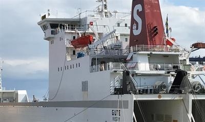 The time-chartered GUTE makes four additional freight sailings in each direction © Stena Line