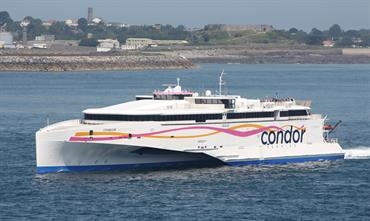 The service will be operated by the 102m Austal-built trimaran CONDOR LIBERATION, delivered to Condor Ferries at the end of 2014 © Kai Ortel