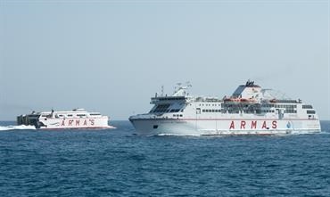 VOLCAN DE TIRAJANA and VOLCAN DE TABUIENTE are two Naviera Armas vessels currently serving La Estaca. © Frank Lose