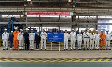 FINNCANOPUS first steel cut at CMI Jinling Weihai Shipyard © Finnlines FINNCANOPUS first steel cut at CMI Jinling Weihai Shipyard © Finnlines