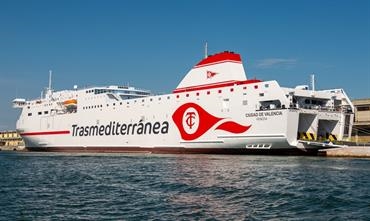CIUDAD DE VALENCIA has now joined Armas-Trasmediterránea - its sister ship will be chartered bv GNV. © Frank Lose CIUDAD DE VALENCIA has now joined Armas-Trasmediterránea - its sister ship will be chartered bv GNV. © Frank Lose
