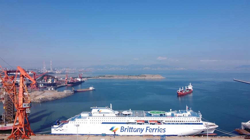 Brittany Ferries officially took GALICIA on charter on 3 September. © CMI Jinling Weihai Shipyard