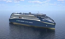 A fully electric RoPax concept by Kongsberg