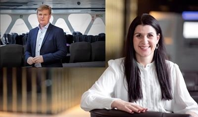 Outgoing CEO Brian Thorsted Hansen and incoming CEO Heidi Nag Flikka