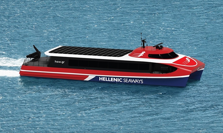 Rendering of Attica Group's new Aero high-speed catamarans for Hellenic Seaways service. © Attica Group Rendering of Attica Group's new Aero high-speed catamarans for Hellenic Seaways service. © Attica Group